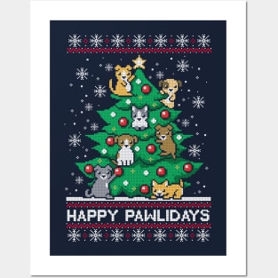 Happy pawlidays ugly christmas sweater Posters and Art